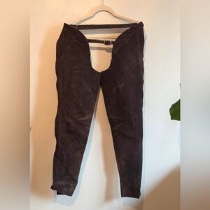 Brown Suede Leather Full Chaps